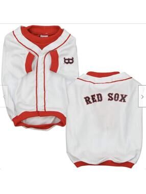 Sporty K9 MLB Boston Red Sox Baseball Dog Jersey, White, Large